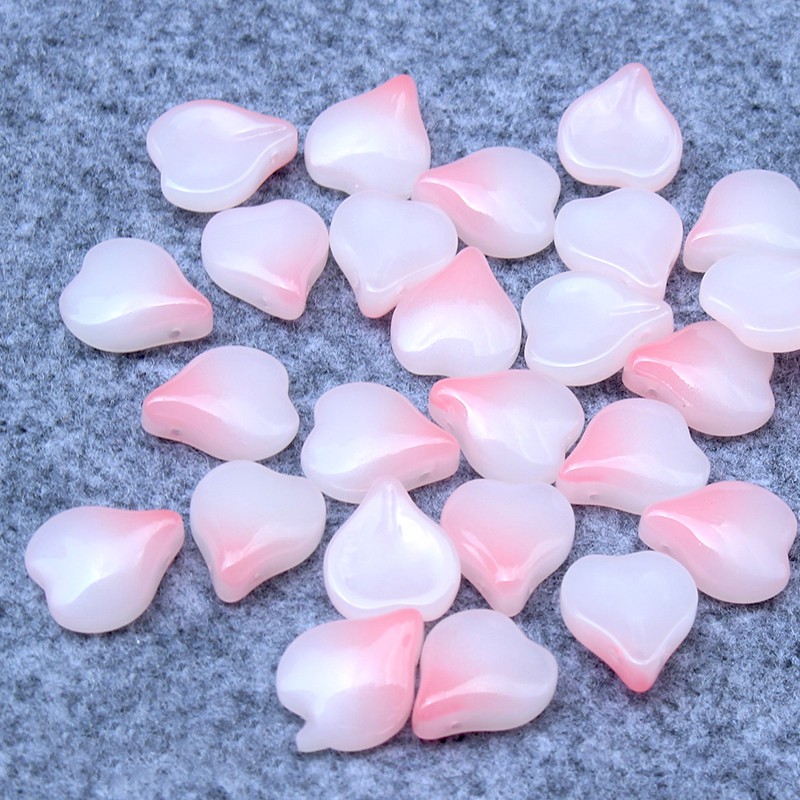 [Nguyên liệu làm trâm] 5 cánh hoa thủy tinh - hoa anh đào - 13*15mm - NL0246