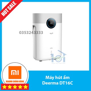Máy hút ẩm Deerma DEM-DT16C, công suất hút 12-15L mỗi ngày, có sấy quần áo, ion âm, hỗ trợ thoát nước ra đường ống riêng