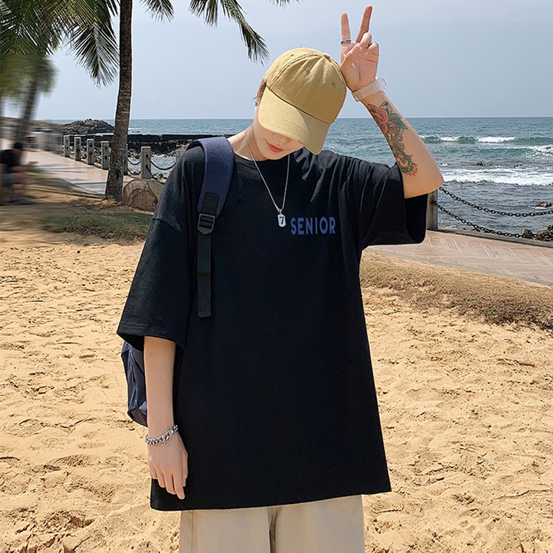 Áo thun nam nữ unisex tay lỡ phông form rộng teen cổ tròn oversize cotton ENK giá rẻ basic đen trắng tee pull freesize