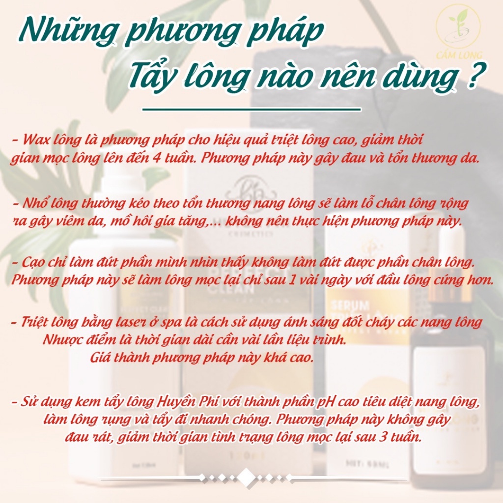 Tẩy Lông Huyền Phi HP68, Tẩy Lông Tay Chân Nách, Lông Bikini,Triệt Lông Tận Gốc