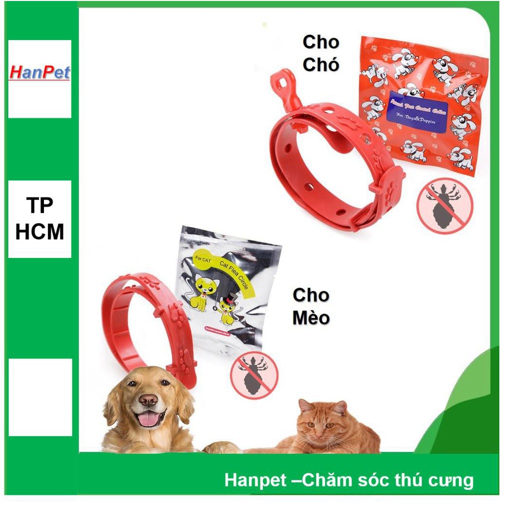 HN - Vòng chống rận Hanpet 19k chống ve bọ chét hiệu quả 4 tháng cho chó mèo thú cưng vòng đeo cổ chống ve rận