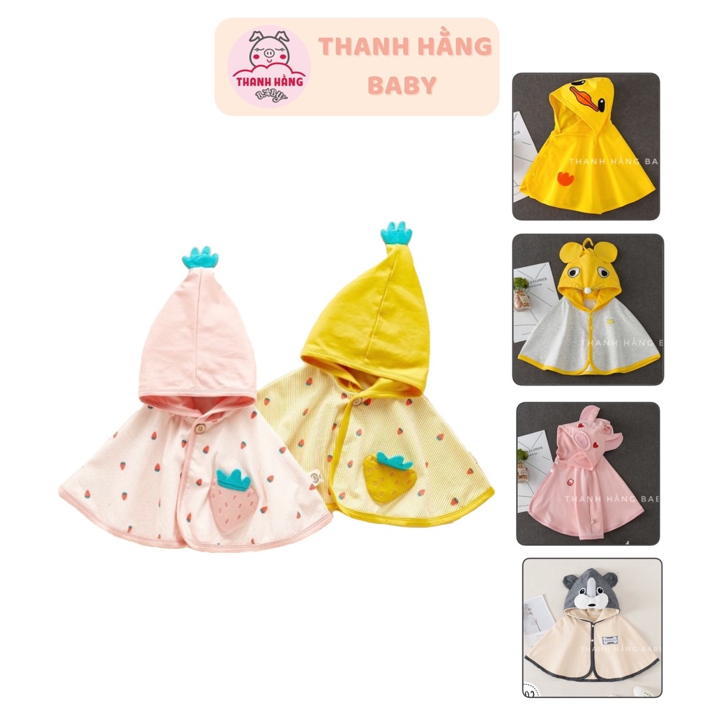 Áo Choàng Cánh Dơi Cotton, Áo Choàng Cho Bé Chống Nắng Tránh Gió Thanh Hằng Baby 7 Đến 15 Kg