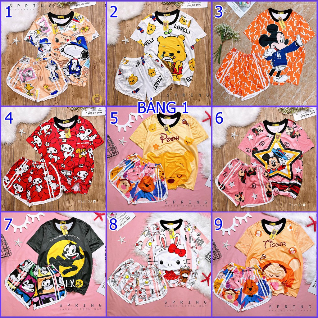 Đồ Bộ Thun Cotton ĐÙI Hoạt Hình Dễ Thương | BigBuy360 - bigbuy360.vn