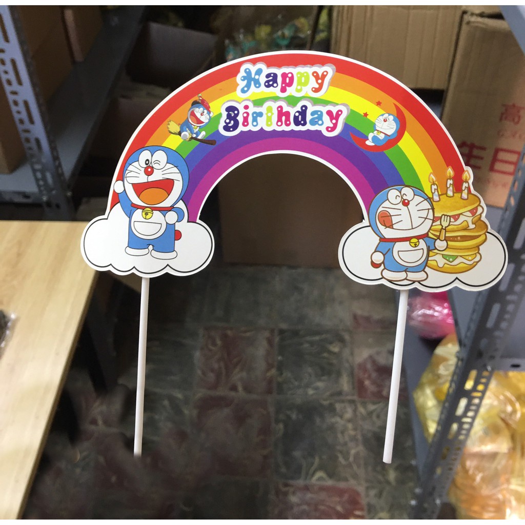 que cắm bánh [FREESHIP] set cắm 10 cầu vồng giấy