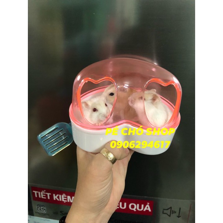 Nhà Tắm hamster Mika có Muỗng xúc cát (2size vừa và to)