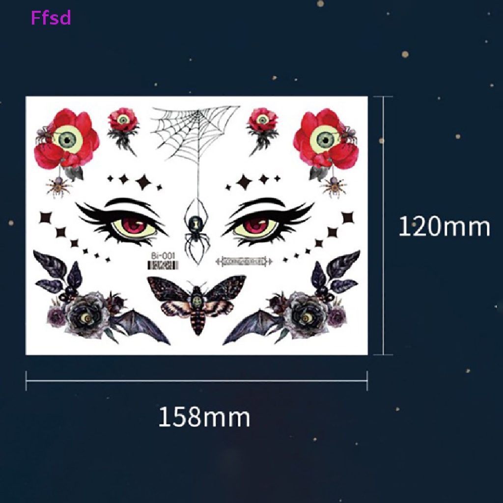 Miếng Dán Hình Xăm Tạm Thời Họa Tiết Halloween Phản Quang Độc Đáo
