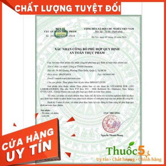 Viên uống bổ mắt Bright Eyes giúp mắt sáng khỏe, viên bổ mắt ngăn ngừa tật khúc xạ
