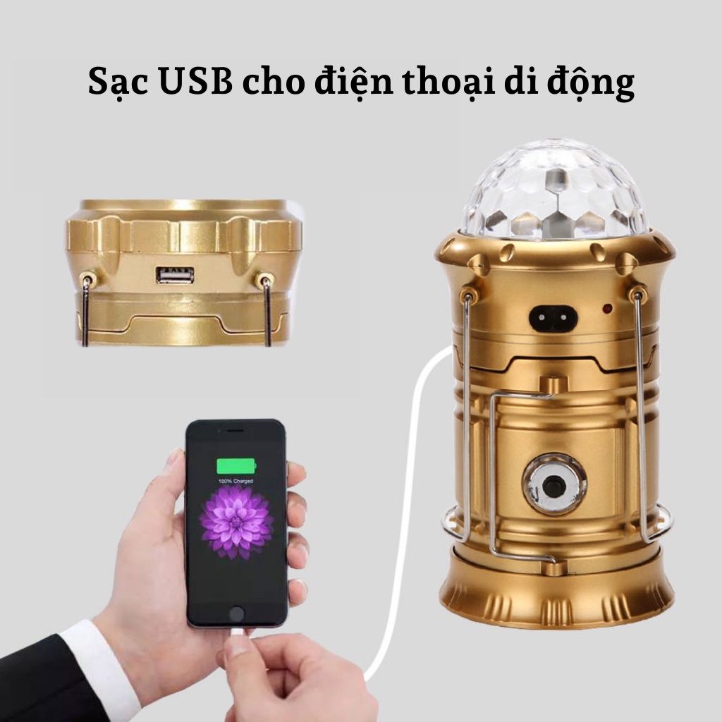 Đèn led trang trí xoay 7 màu  tích hợp 4 trong 1 đa chức năng tích hợp đèn quẩy 360 độ,đèn  chiếu xa,đèn ngủ,cổng usb