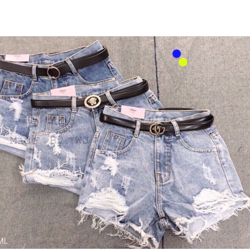 quần short jean nữ RÁCH 2 BÊN CÀO TƯA 02KH