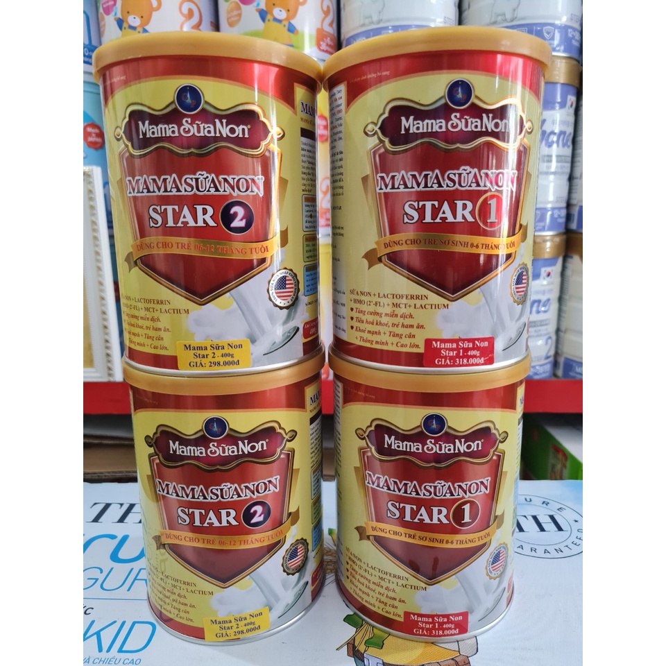 Mama Sữa Non Star 1, Star 2 Lon 400g