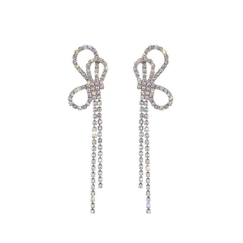 Đôi Bông Tai Dáng Dài Đính Đá Thời Trang Hàn Quốc