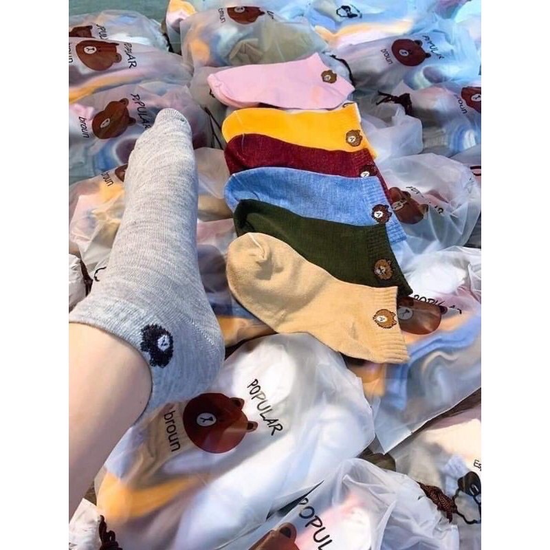 Set 10 đôi tất gấu🍁FREESHIP🍁Tất Gấu Brown loại 1