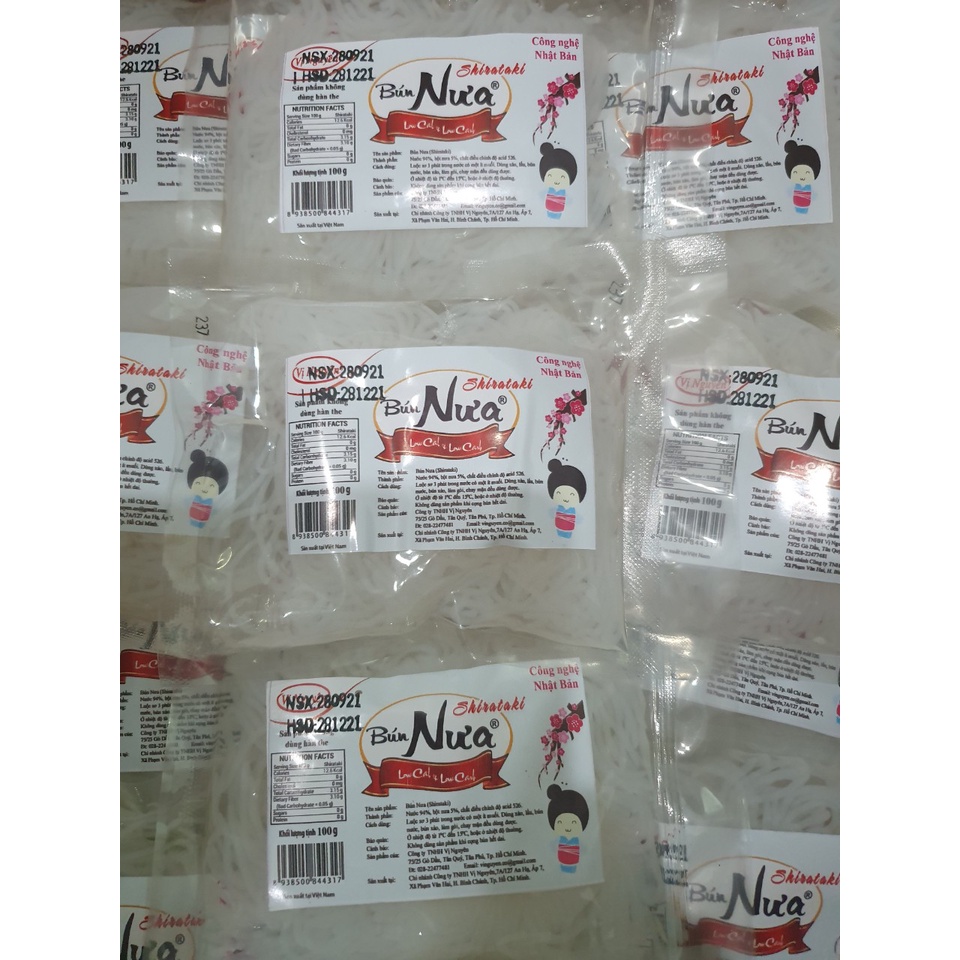 Combo 5 Gói Bún Nưa Cuộn Keto Das Vị Nguyên 100g - Gói nhỏ dễ sử dụng