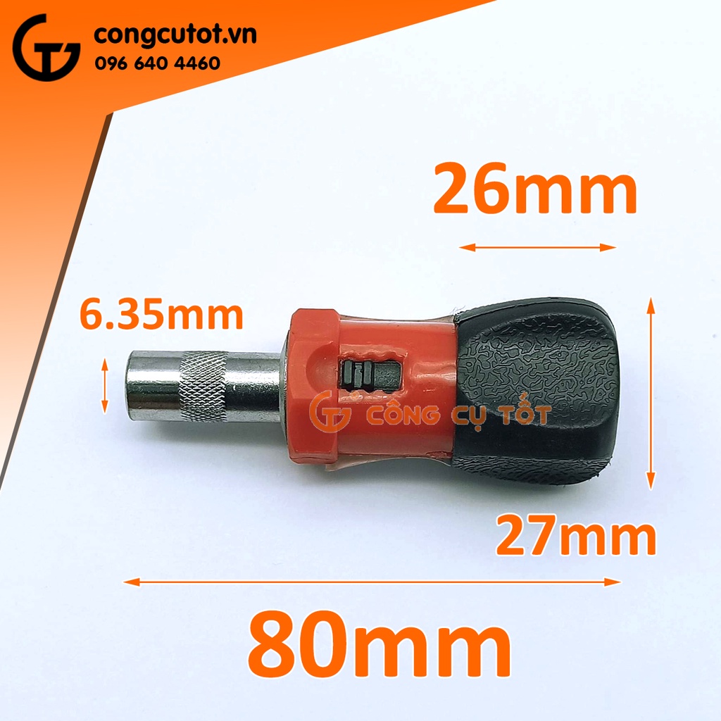 Tay vặn tô vít 80mm tự động đảo chiều