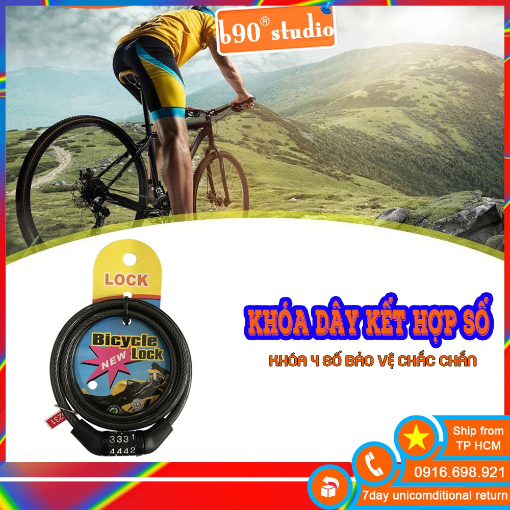 SALE SOCK Dây khóa 4 số đổi mã xe đạp Bicycle Lock