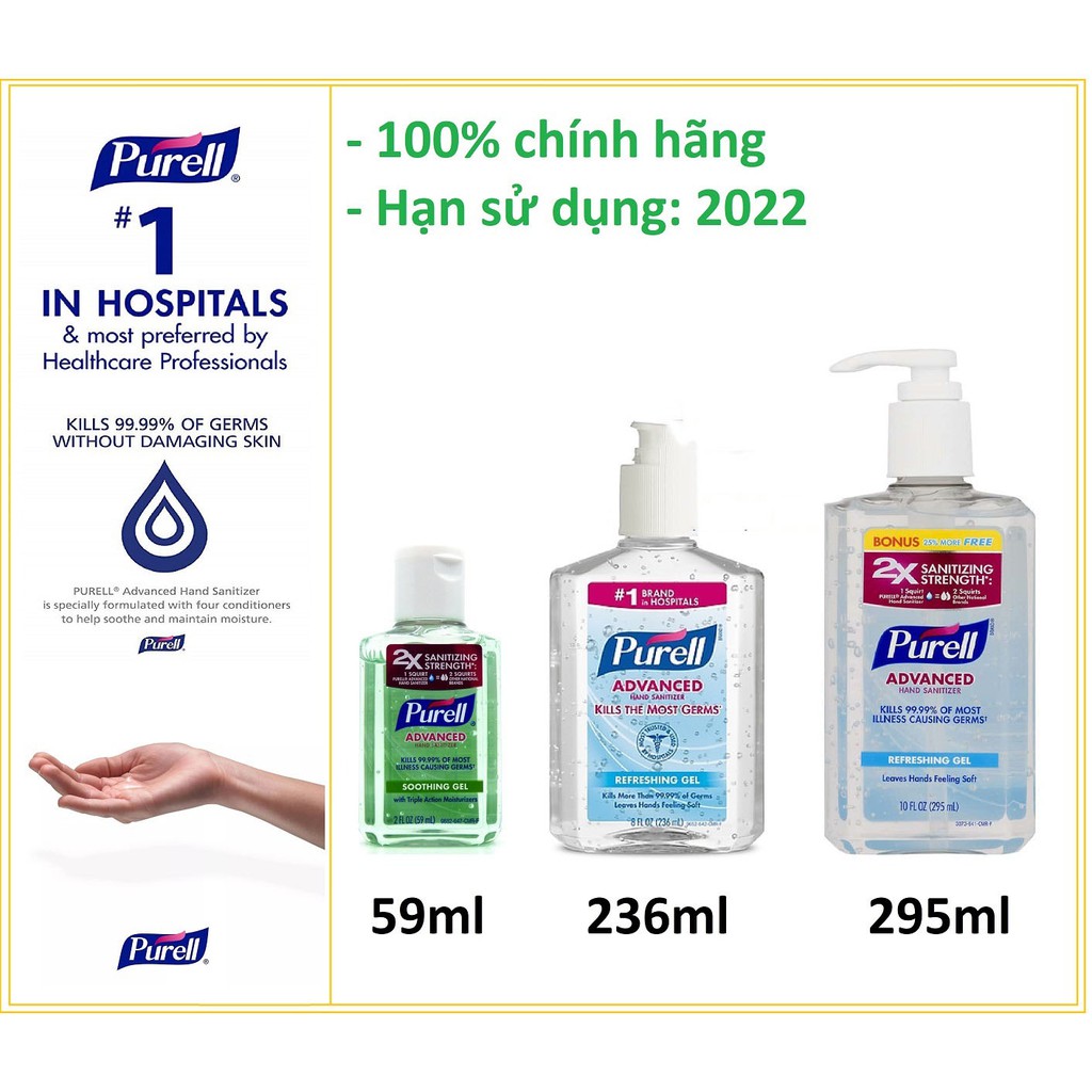 Gel rửa tay khô diệt khuẩn PURELL Advanced, Kroger, Source Advance [Hàng Mỹ] | BigBuy360 - bigbuy360.vn