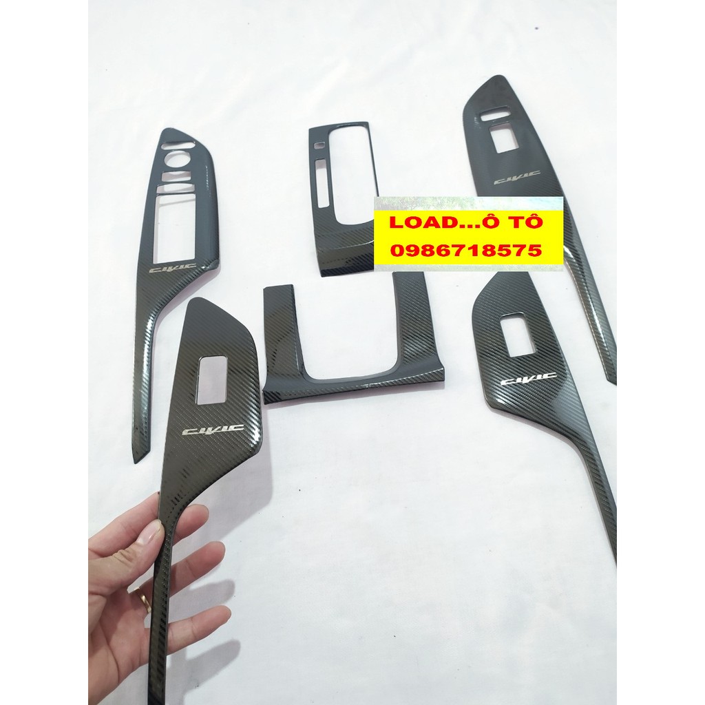 Ốp Nội Thất Honda Civic 2022-2019 Vân Carbon Cao Cấp