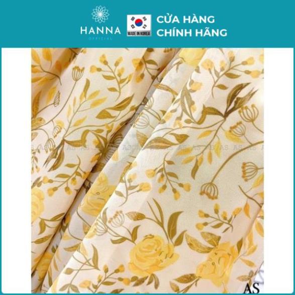 Đầm đuôi cá nhún eo tay bồng hoạ tiết hoa vàng/váy maxi hoa voan cao cấp - MOONMY - Hannah Store | BigBuy360 - bigbuy360.vn