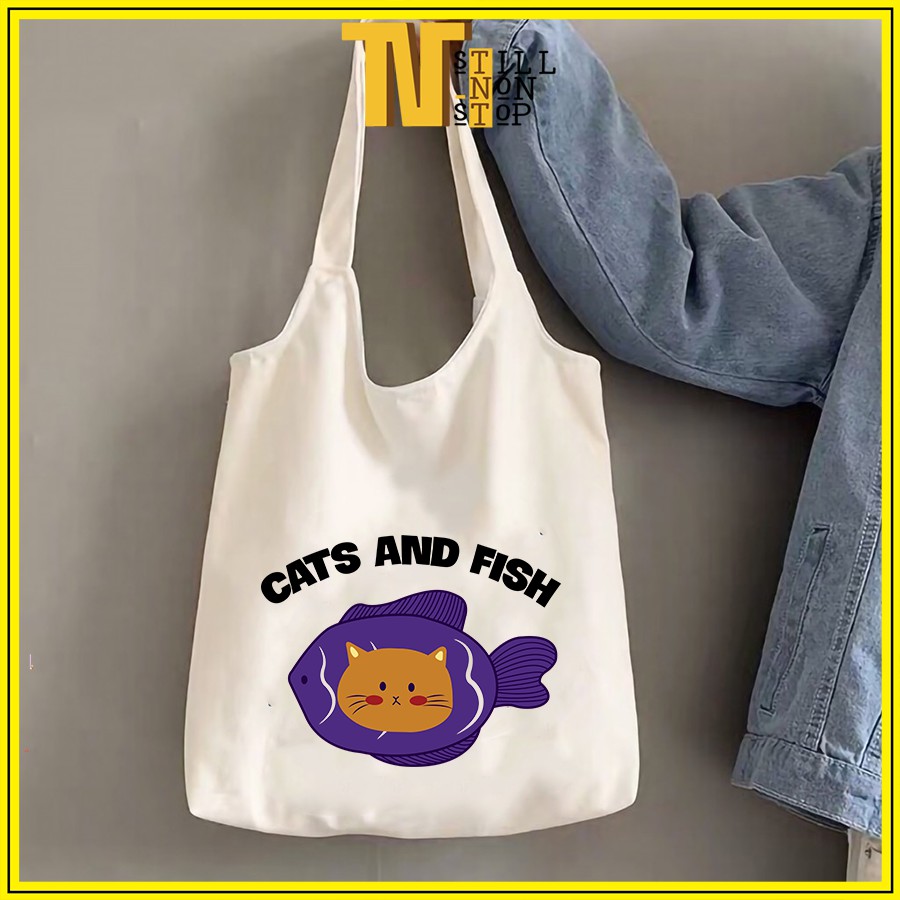 Túi tote đeo vai đeo chéo túi vải canvas giá rẻ đẹp đi học ULZZANG XUONGMAITNT N2