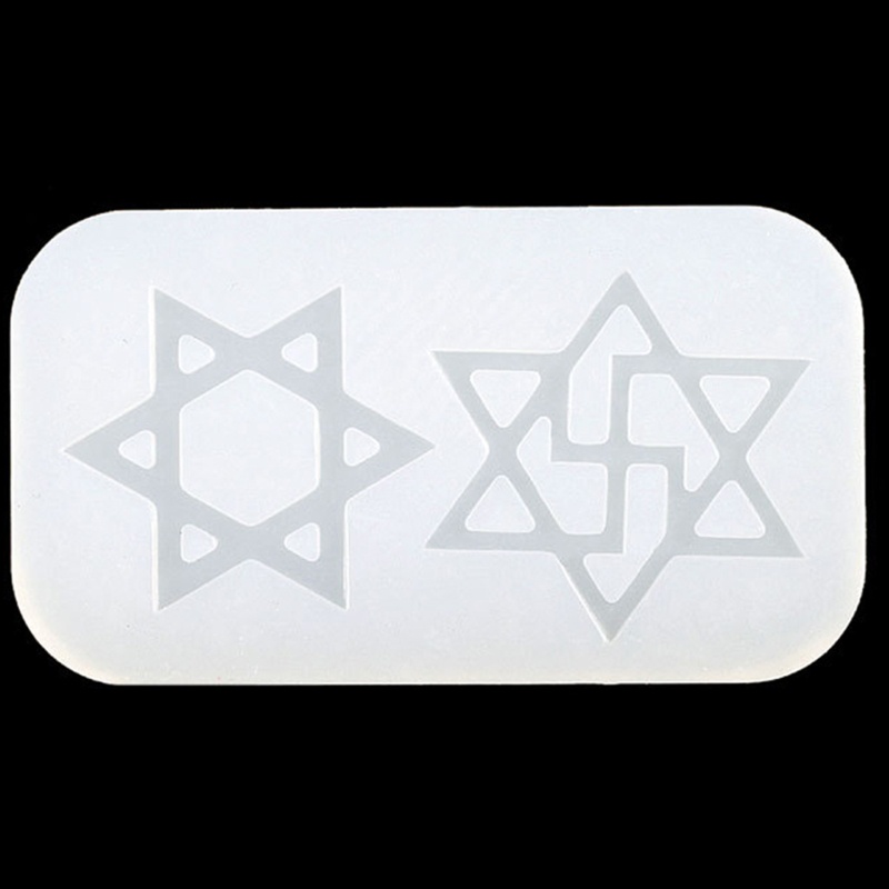 Khuôn Silicone Làm Móc Khóa Thủ Công DIY Hình Ngôi Sao Sáu Cánh