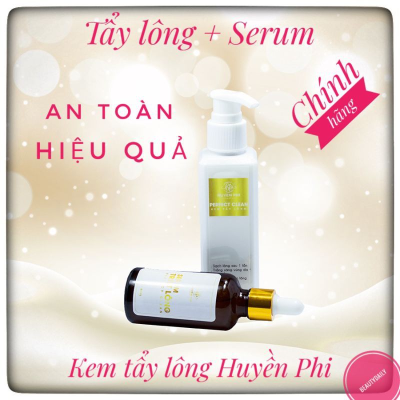 Kem tẩy lông Huyền Phi, combo kem tẩy lông + serum