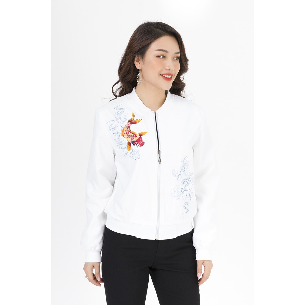 Áo Bomber Thêu Lamer L65O19T023 (Xanh Tím Than/Trắng)