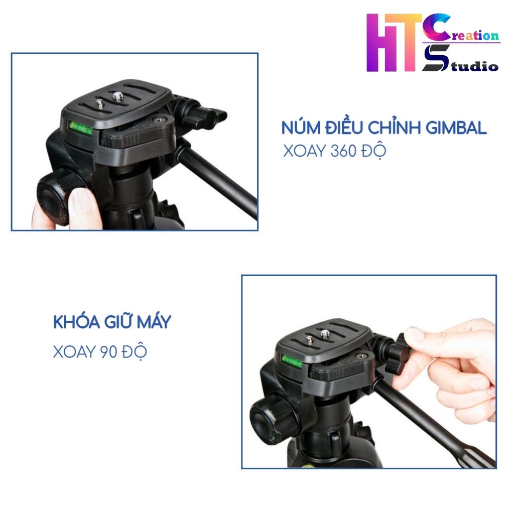 Chân Máy Ảnh Tripod Weifeng WT-3540, khung nhôm cao cấp, cao 1.6m chịu tải 3kg, chụp ảnh quay phim livestream - Tặng kẹp