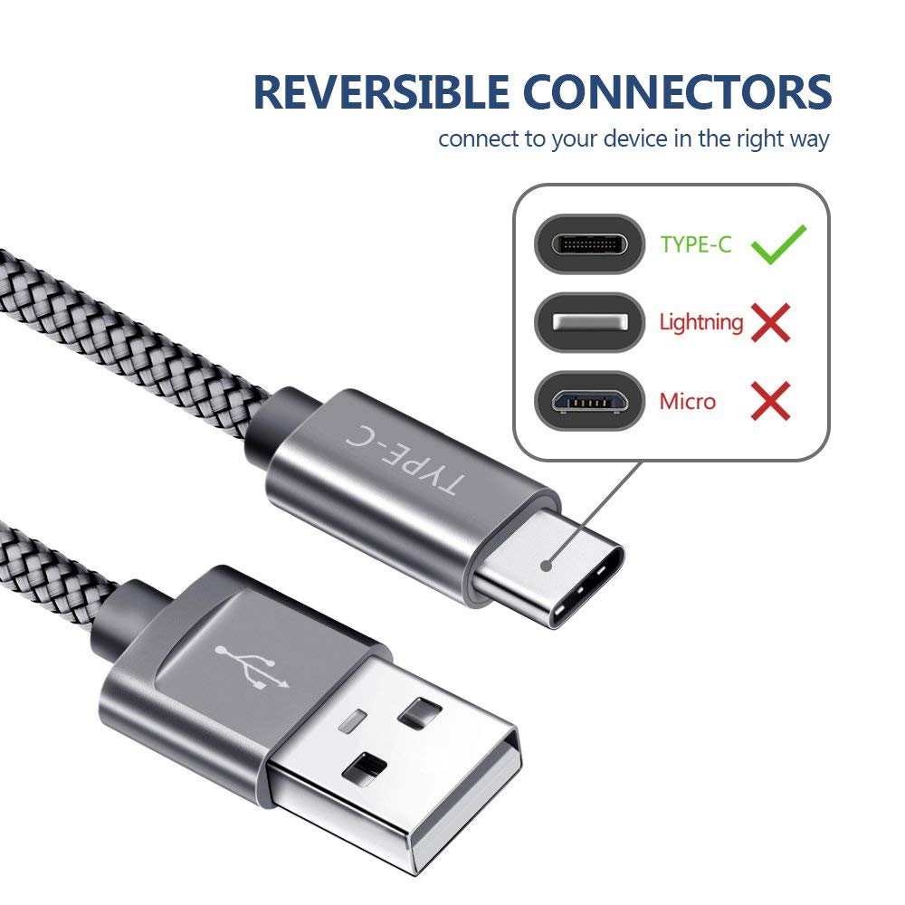 ANDROID Dây Cáp Sạc 1 / 2 / 3 Mét Type C Usb Cho Samsung Galaxy