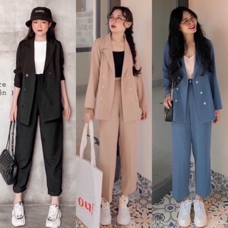 SET ÁO VEST KÈM QUẦN BAGGY (KÈM VIDEO HÌNH THẬT)
