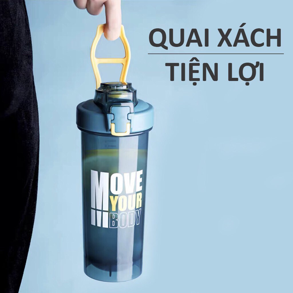 Bình Nước Tập Gym, Yoga Thể Thao DT 800ML Có Con Lắc