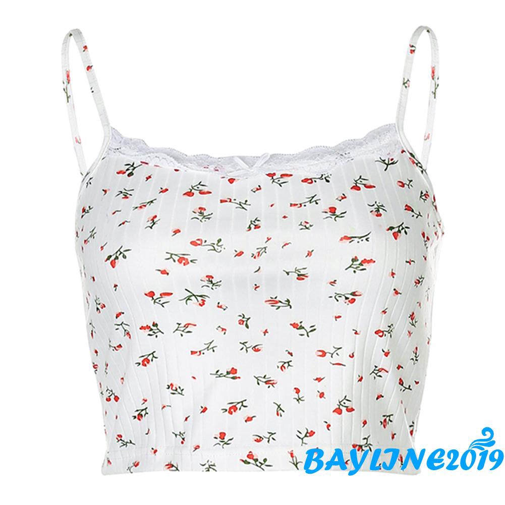 Áo Croptop Hai Dây Phối Ren Quyến Rũ Dành Cho Nữ