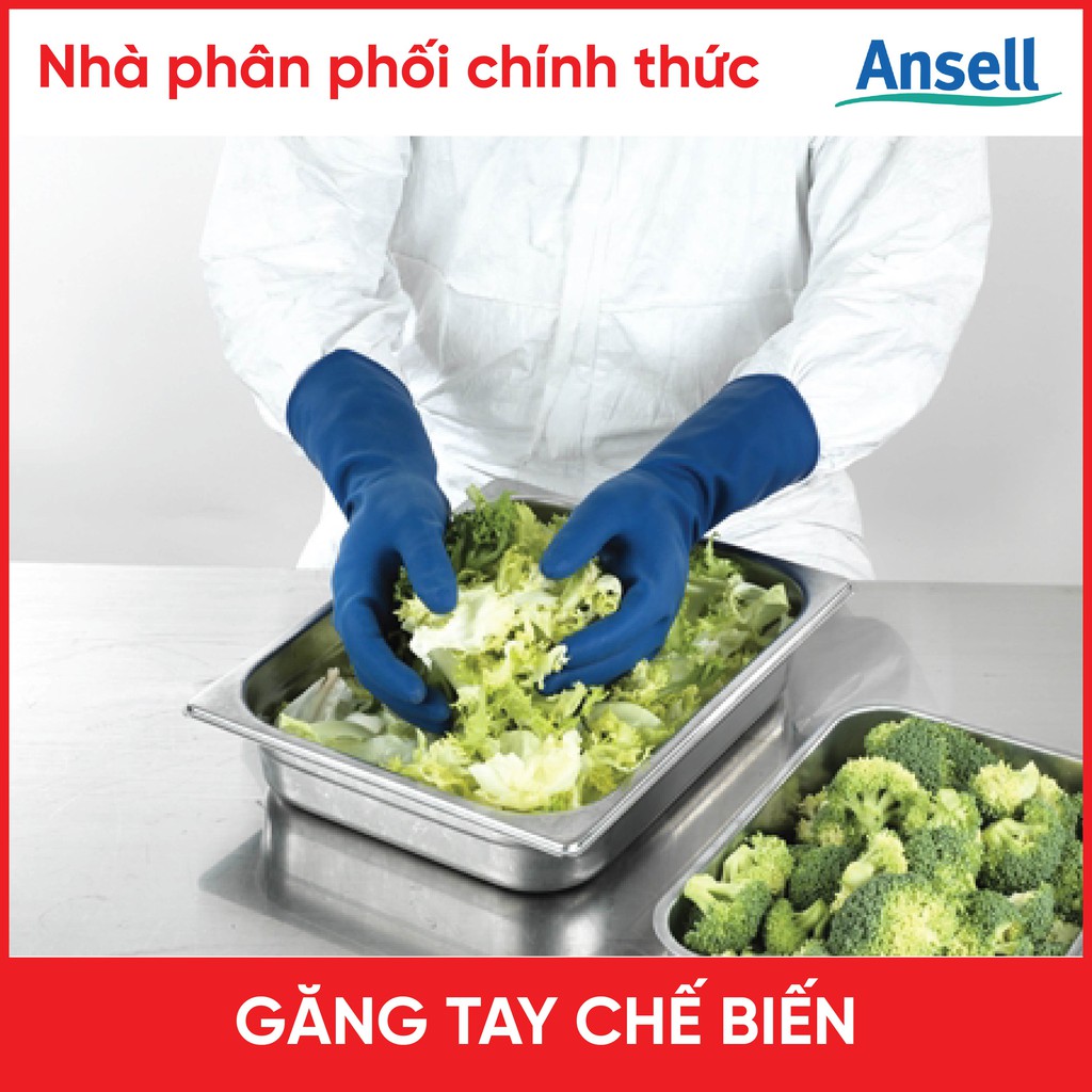 Găng Tay Rửa Chén Làm Việc Nhà Chế Biến Thực Phẩm Ansell 14-896