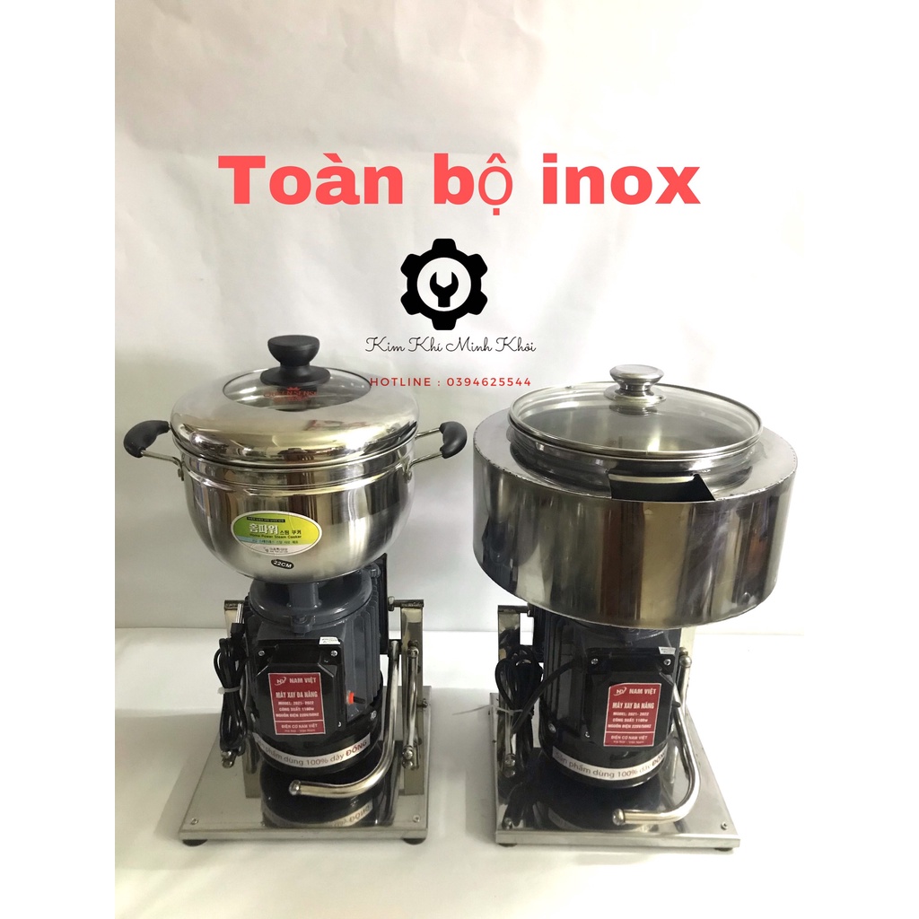 [Mã ELHADEV giảm 4% đơn 300K] Máy Xay Thịt Làm Giò Chả Công Suất 1100W Có Bao Đá, Máy Xay Thịt Đa Năng Khung Nồi INOX