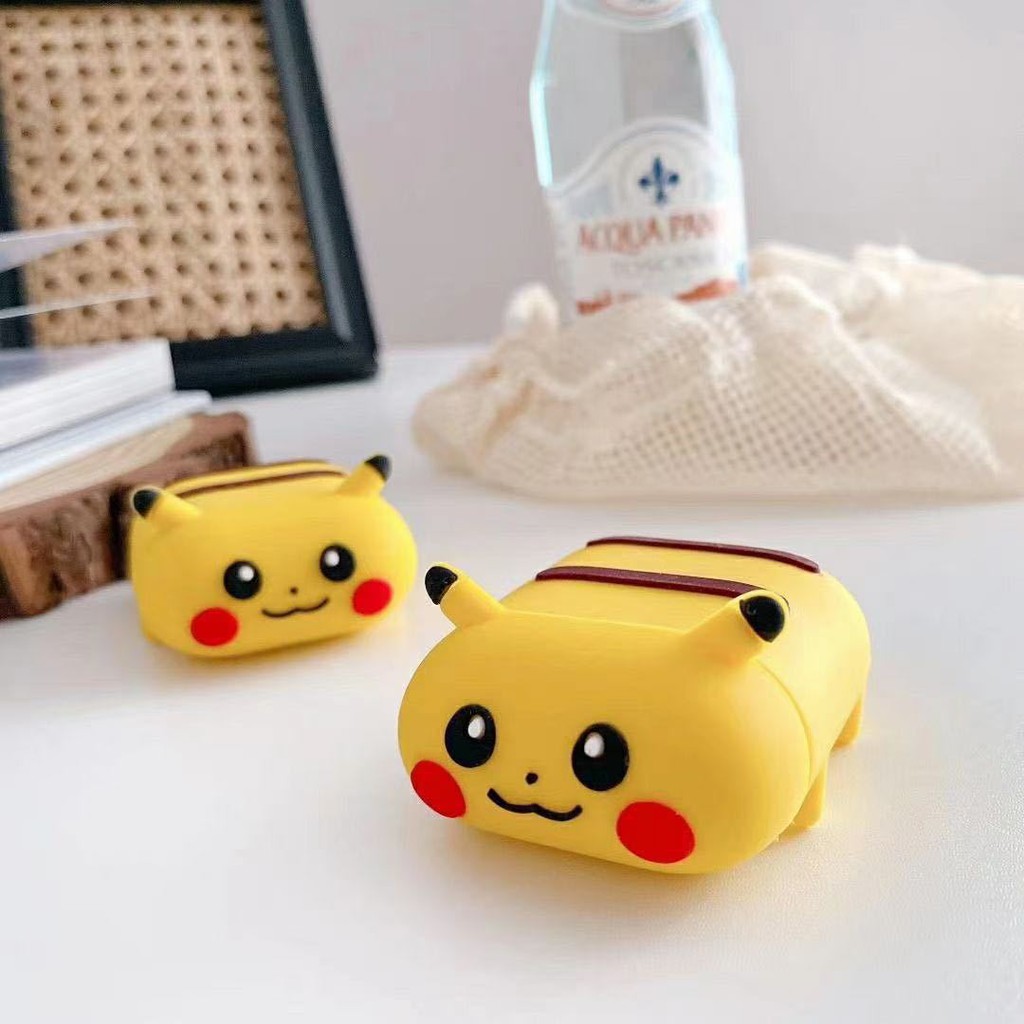 ✔️Case Vỏ Bọc Airpod 2 Đựng Tai Nghe Airpods 1 2 Pro Pikachu nằm Chất Liệu Silicon Cao Cấp Cực Xinh