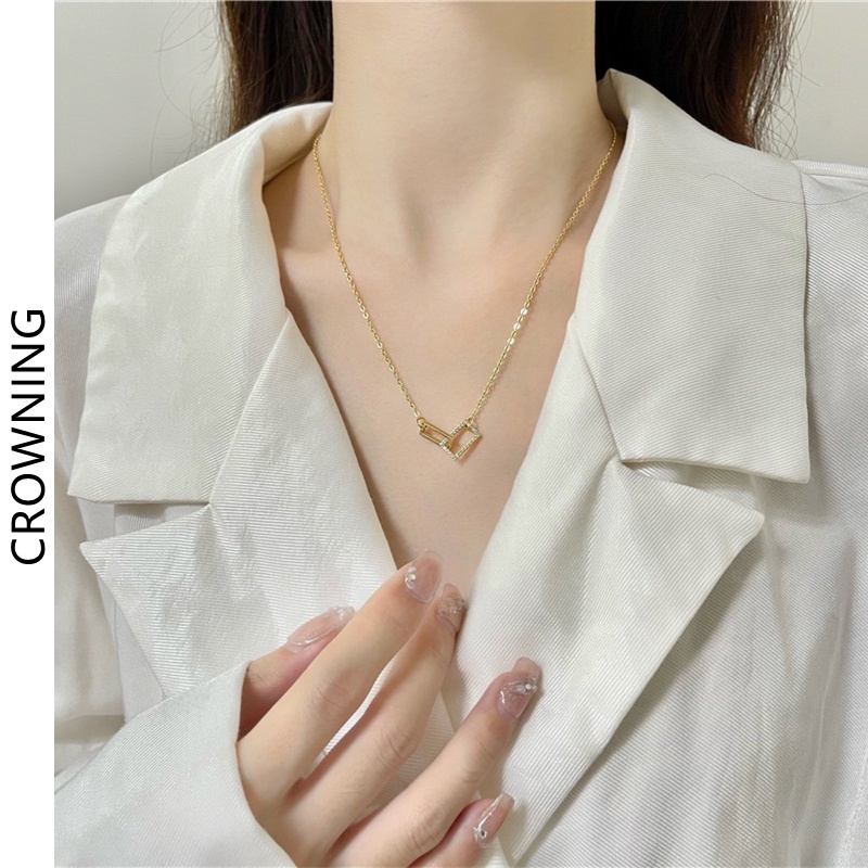 Dây Chuyền Mặt Vuông Đính Đá Cao Cấp Sang Trọng Dành Cho Nữ