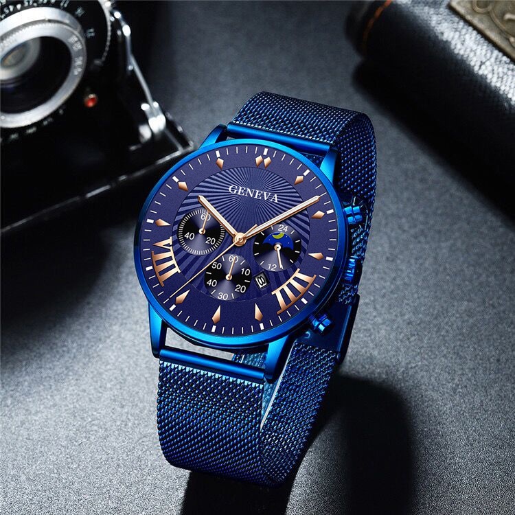 Đồng hồ dây đeo thép không gỉ có hiển thị ngày thời trang cho nam | BigBuy360 - bigbuy360.vn