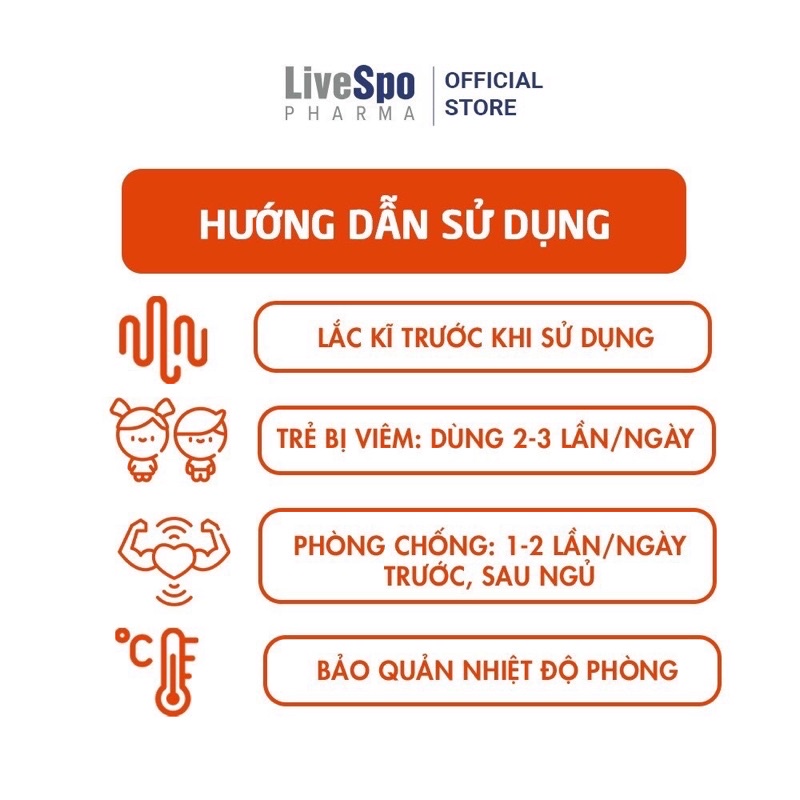 LIVESPO NAVAX bào tử lợi khuẩn dạng xịt TAI MŨI HỌNG