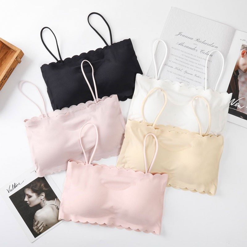 Áo bra 2 dây su gân tăm lượn sóng cực mát