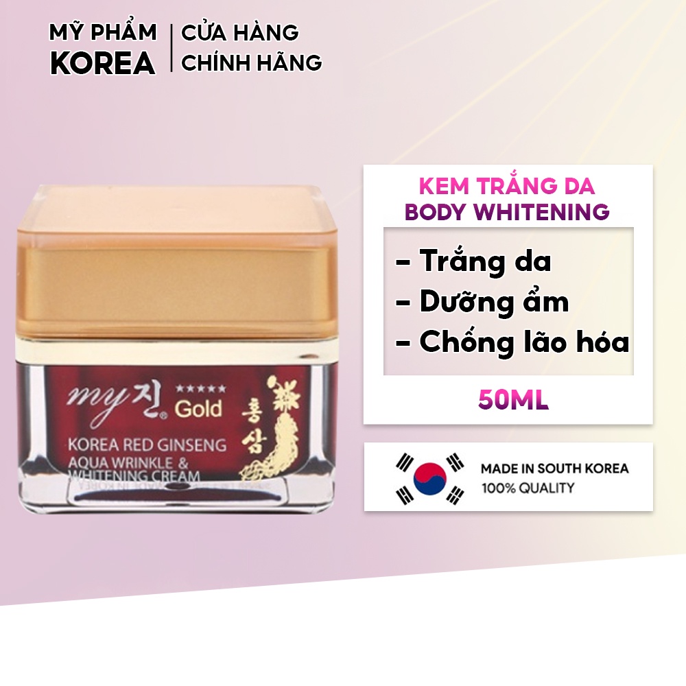 Kem dưỡng trắng da chiết xuất nhân Sâm Ngày và Đêm My Gold 50ml Giúp làn da trở trên mịn màng, căng mịn và tươi sáng