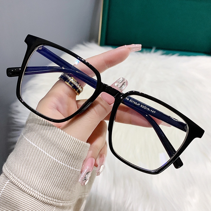 [-0°~-450°[Nam / Nữ] Kính Cận Thị Vuông Chống Ánh Sáng Xanh Không Đổi Màu Nghệ Thuật Retro Cho Nam Và Nữ