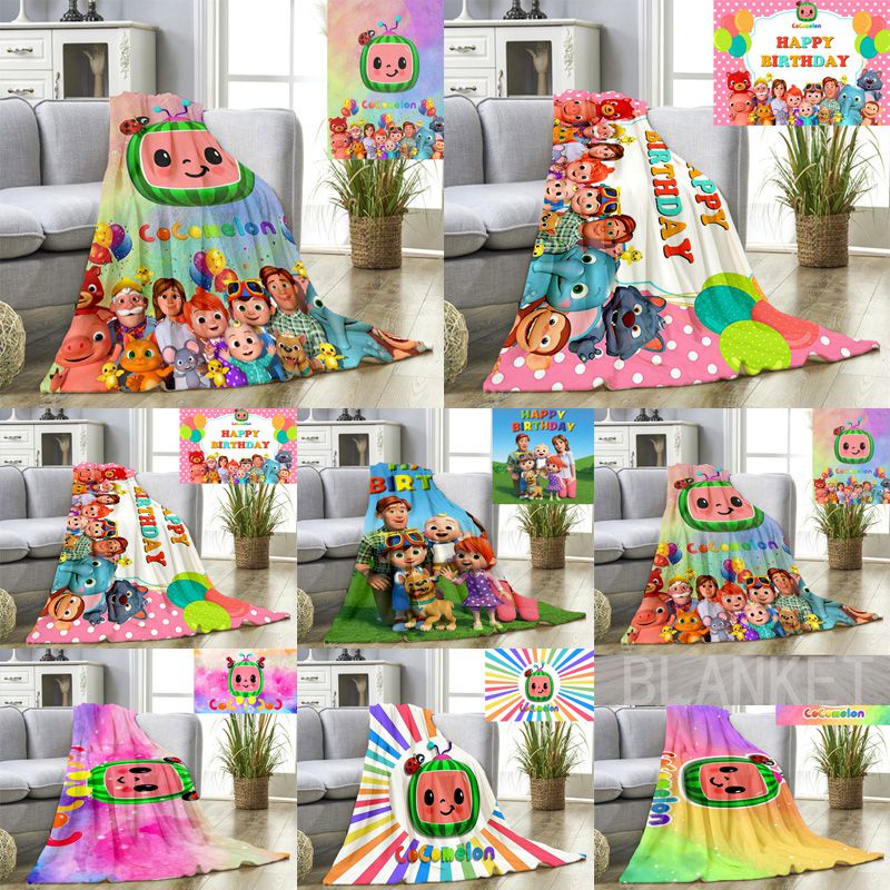 Chăn Bông Mềm Giữ Ấm Hình Hoạt Hình Đáng Yêu Cho Trẻ Em