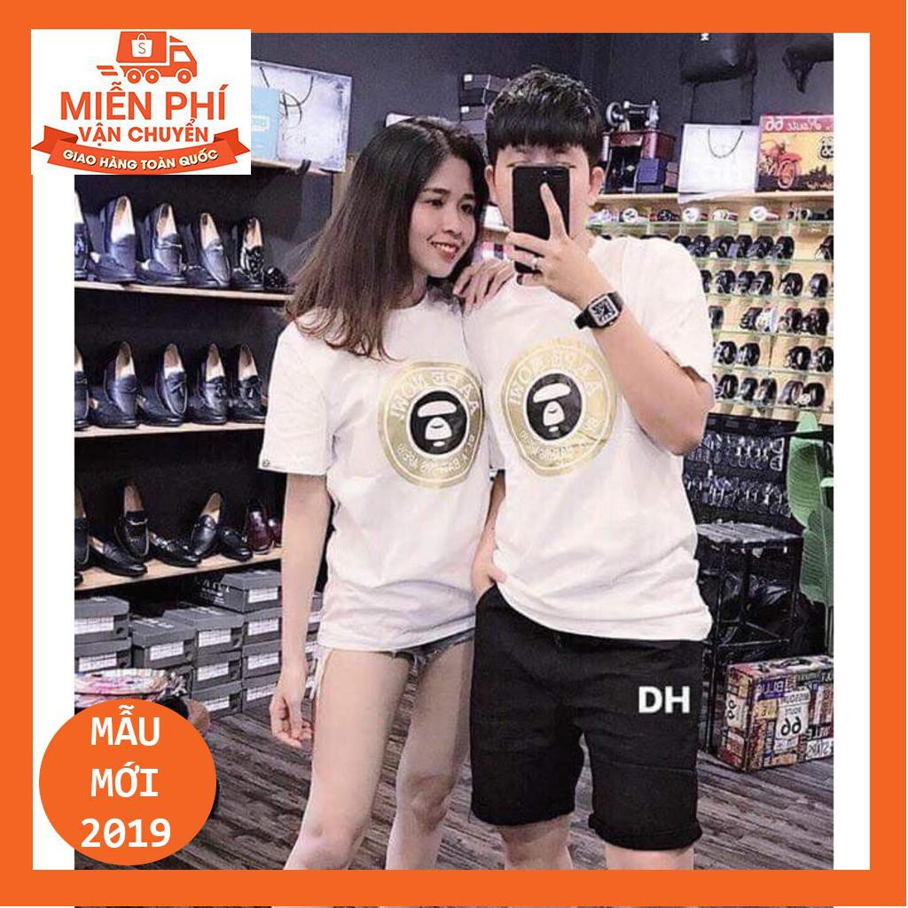 ÁO ĐÔI AAPE SIÊU HOT - 2 MÀU ĐEN TRẮNG - SIZE NAM 70KG NỮ 55KG [GIÁ GỐC]