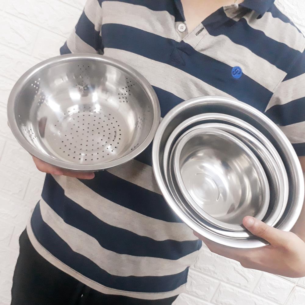 Bộ 5 bát tròn Inox dụng cụ làm bánh đồ dùng nhà bếp 20019