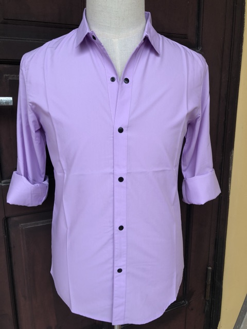 Áo sơ mi nam dài tay Hàn Quốc form ôm body, vải lụa Thái chống nhăn | BigBuy360 - bigbuy360.vn