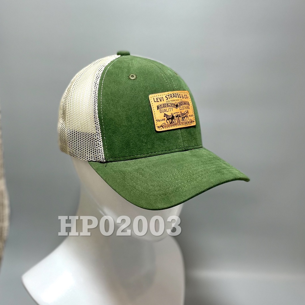 Nón kết Mũ lưỡi trai lưới kaki Cotton nhung Mesh Cap LV nam nữ thoáng khí màu xanh HP02003