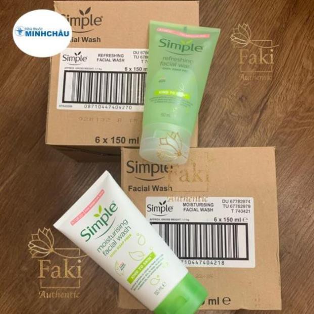 Sữa rửa mặt simple kind to skin cho da thường/ dầu và sữa rửa mặt simple moisturising cho da khô - Sữa rửa mặt simple | BigBuy360 - bigbuy360.vn