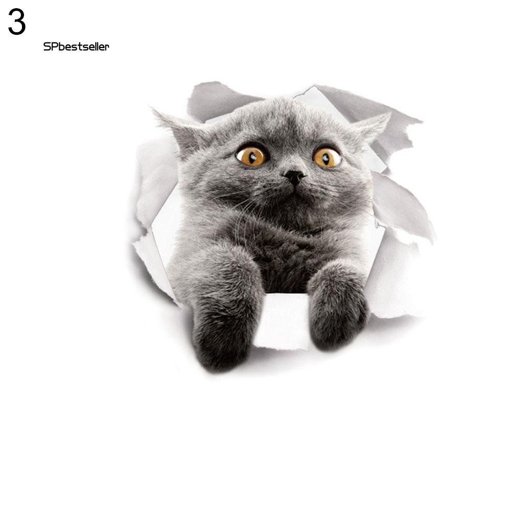 Nhãn dán tường họa tiết mèo đáng yêu trang trí độc đáo