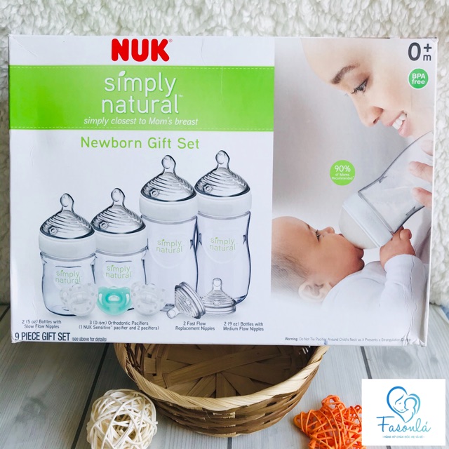 bình nuk simply natural bottle 150ml 270ml ( Tuỳ chọn size núm)