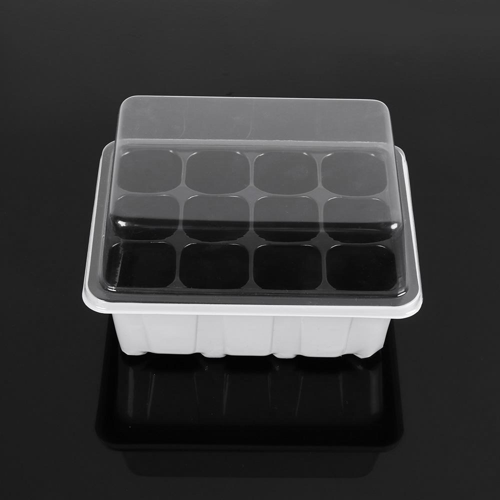 Khay Trồng Cây Mầm 6 / 12 Ngăn Bằng Nhựa Trong Suốt Kèm Nắp Đậy Cho Nhà Kính / Văn Phòng