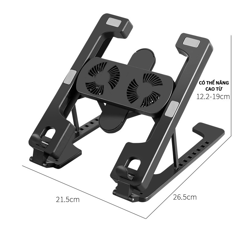 Quạt tản nhiệt laptop kết hợp giá đỡ nâng cao tiện dụng sử dụng cho Laptop, IPAD HD00026